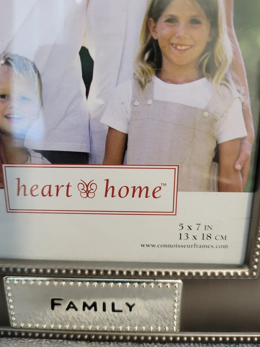 Silver 'Family' Beaded Edge Metal Picture Frame